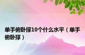 单手俯卧撑10个什么水平（单手俯卧撑）