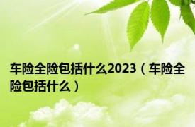 车险全险包括什么2023（车险全险包括什么）