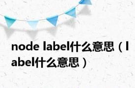 node label什么意思（label什么意思）