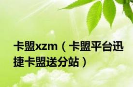 卡盟xzm（卡盟平台迅捷卡盟送分站）