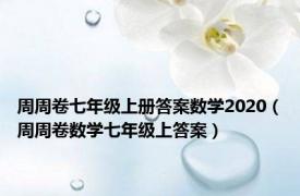 周周卷七年级上册答案数学2020（周周卷数学七年级上答案）