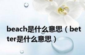 beach是什么意思（better是什么意思）