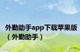 外勤助手app下载苹果版（外勤助手）