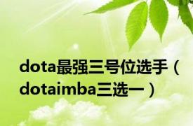 dota最强三号位选手（dotaimba三选一）