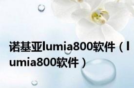 诺基亚lumia800软件（lumia800软件）