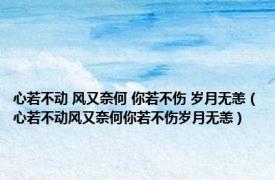 心若不动 风又奈何 你若不伤 岁月无恙（心若不动风又奈何你若不伤岁月无恙）