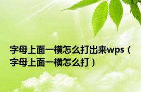 字母上面一横怎么打出来wps（字母上面一横怎么打）