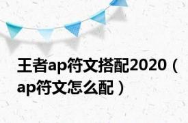 王者ap符文搭配2020（ap符文怎么配）