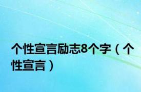 个性宣言励志8个字（个性宣言）