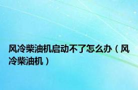 风冷柴油机启动不了怎么办（风冷柴油机）