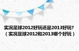 实况足球2012好玩还是2013好玩?（实况足球2012和2013哪个好玩）