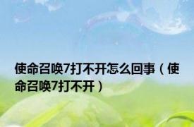 使命召唤7打不开怎么回事（使命召唤7打不开）