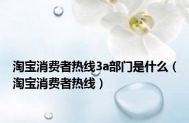 淘宝消费者热线3a部门是什么（淘宝消费者热线）