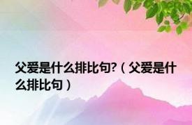 父爱是什么排比句?（父爱是什么排比句）