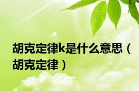 胡克定律k是什么意思（胡克定律）