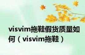 visvim拖鞋假货质量如何（visvim拖鞋）