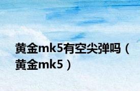 黄金mk5有空尖弹吗（黄金mk5）