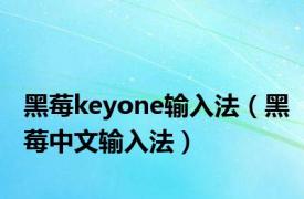 黑莓keyone输入法（黑莓中文输入法）