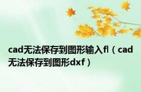 cad无法保存到图形输入fl（cad无法保存到图形dxf）