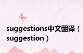 suggestions中文翻译（suggestion）