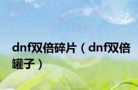 dnf双倍碎片（dnf双倍罐子）