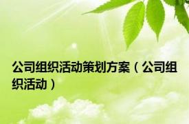 公司组织活动策划方案（公司组织活动）