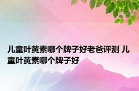 儿童叶黄素哪个牌子好老爸评测 儿童叶黄素哪个牌子好 