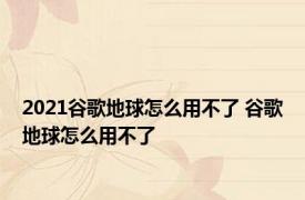 2021谷歌地球怎么用不了 谷歌地球怎么用不了 