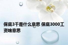 保底3千是什么意思 保底3000工资啥意思 