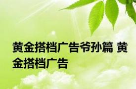 黄金搭档广告爷孙篇 黄金搭档广告 