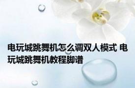 电玩城跳舞机怎么调双人模式 电玩城跳舞机教程脚谱 