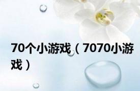 70个小游戏（7070小游戏）