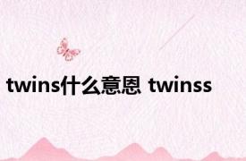 twins什么意恩 twinss 