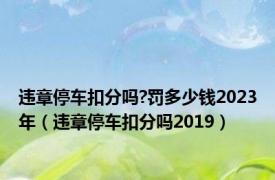 违章停车扣分吗?罚多少钱2023年（违章停车扣分吗2019）