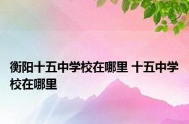 衡阳十五中学校在哪里 十五中学校在哪里 