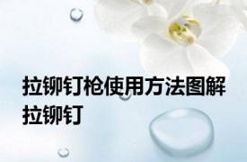 拉铆钉枪使用方法图解 拉铆钉 