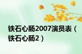 铁石心肠2007演员表（铁石心肠2）