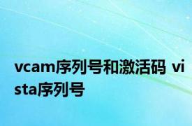 vcam序列号和激活码 vista序列号 