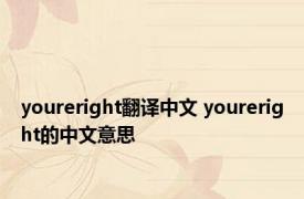 youreright翻译中文 youreright的中文意思 