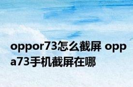 oppor73怎么截屏 oppa73手机截屏在哪 