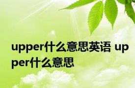 upper什么意思英语 upper什么意思 