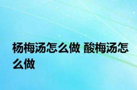 杨梅汤怎么做 酸梅汤怎么做 