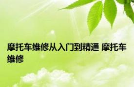 摩托车维修从入门到精通 摩托车维修 