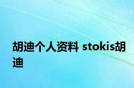 胡迪个人资料 stokis胡迪 