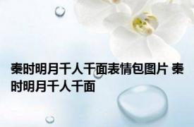 秦时明月千人千面表情包图片 秦时明月千人千面 