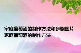 家庭葡萄酒的制作方法和步骤图片 家庭葡萄酒的制作方法 