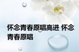 怀念青春原唱高进 怀念青春原唱 