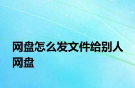 网盘怎么发文件给别人 网盘 