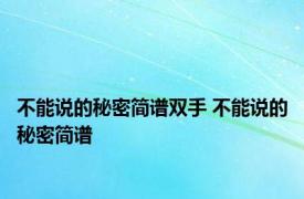 不能说的秘密简谱双手 不能说的秘密简谱 