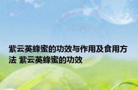 紫云英蜂蜜的功效与作用及食用方法 紫云英蜂蜜的功效 